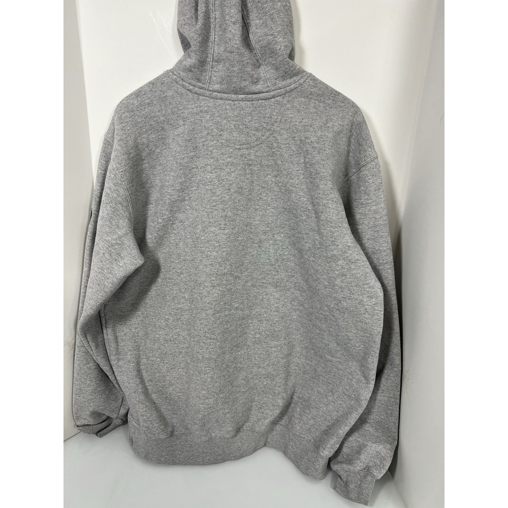 Carhartt Hoodie Mens Large Loose Fit Grey Pullover Logo Sleeve Sweatshirt TS028 - Picture 6 of 6